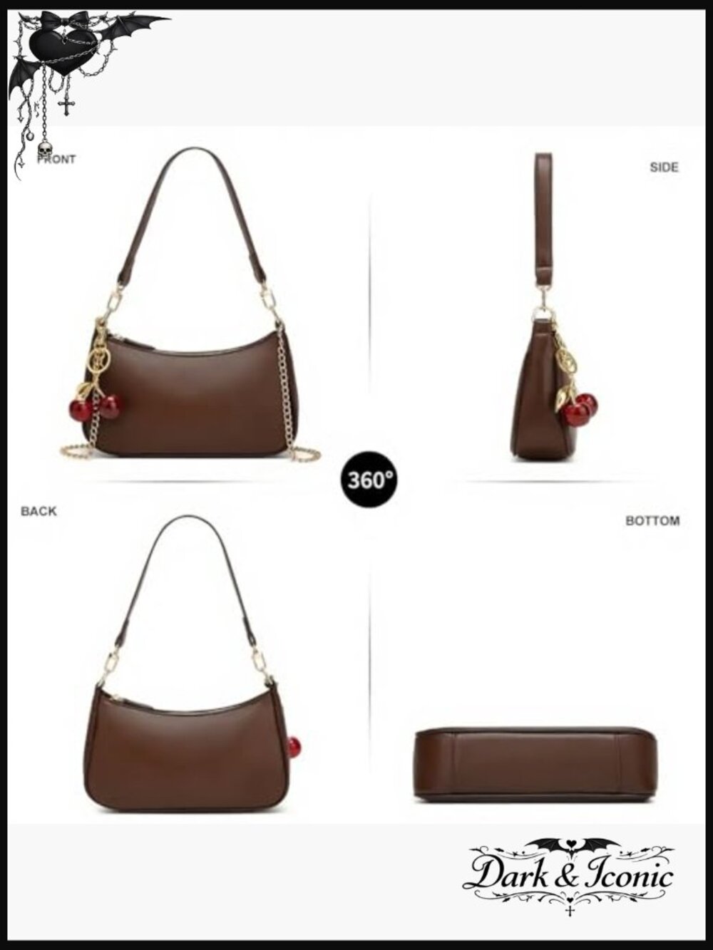 Women's Hobo Crossbody Bag With Removable Straps Clutch Purse - Picture 6 of 7